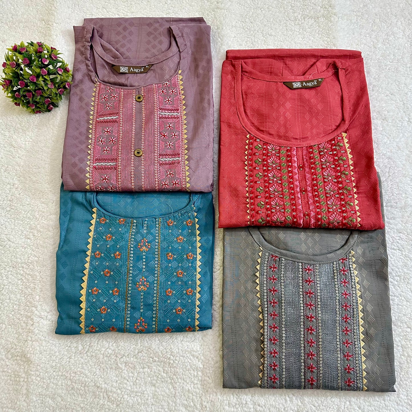 Bombay Fabric Kurti with Heavy Work on the neck