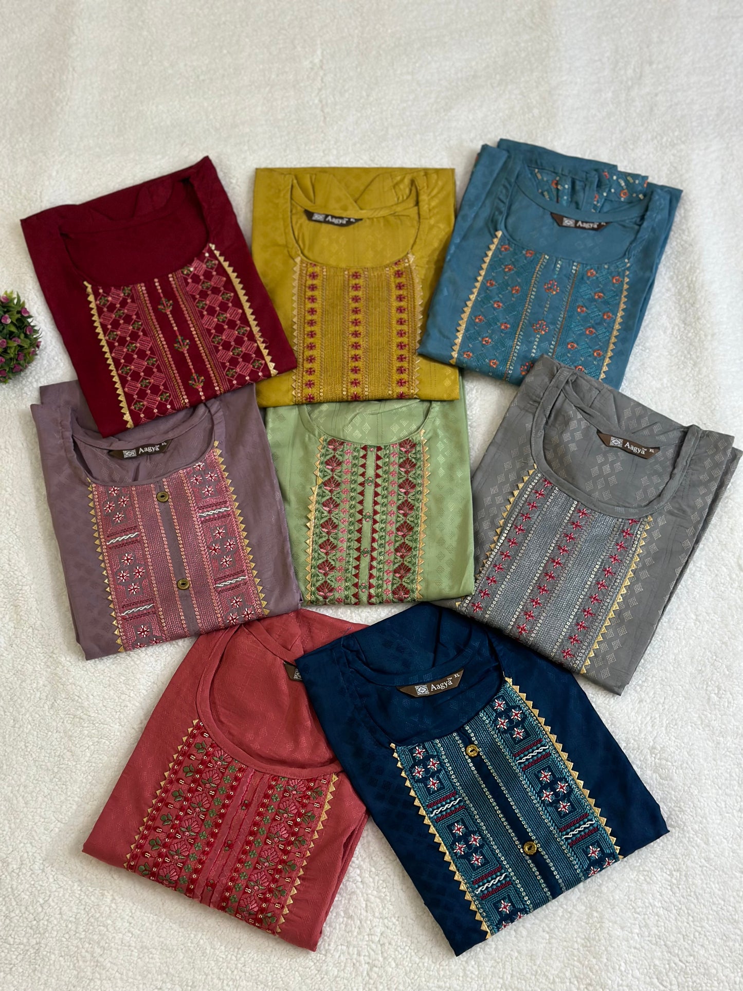 Bombay Fabric Kurti with Heavy Work on the neck