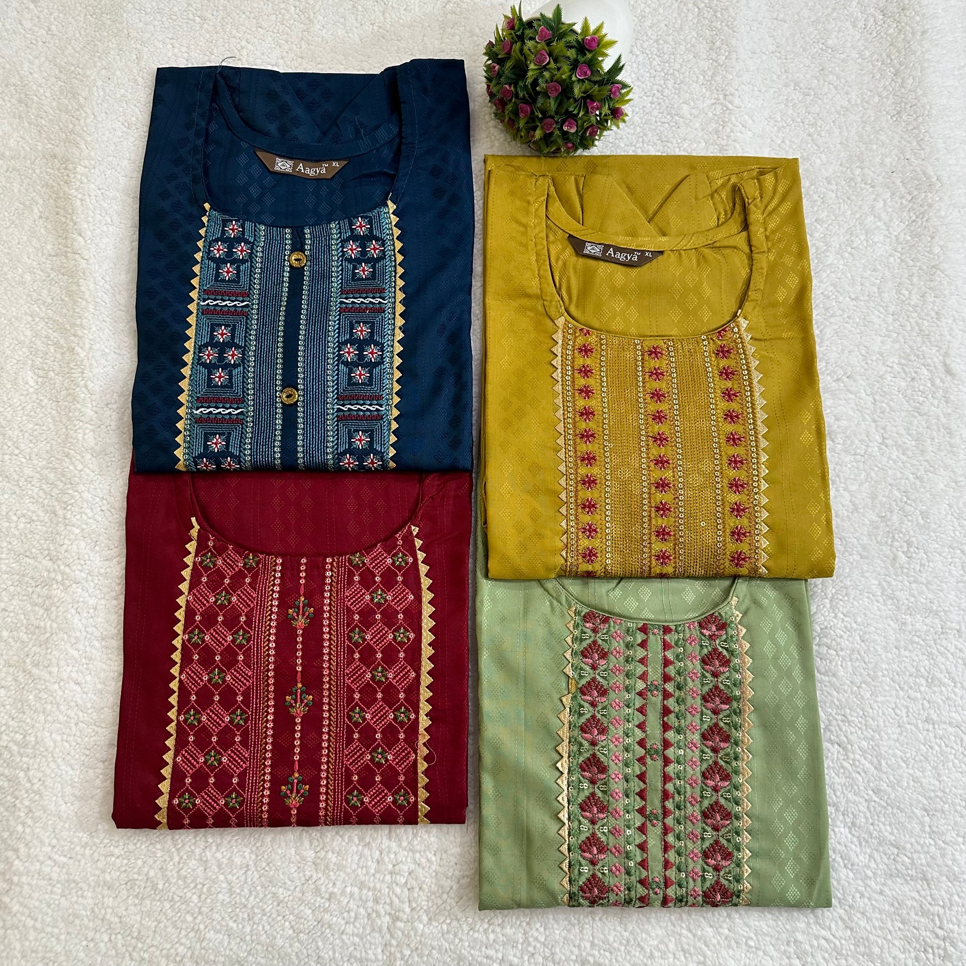 Bombay Fabric Kurti with Heavy Work on the neck