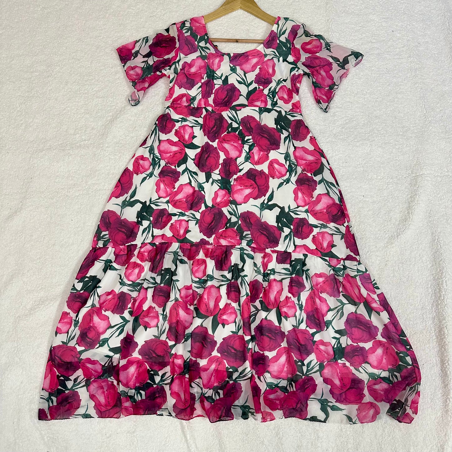 3D Embossing Rose Frock