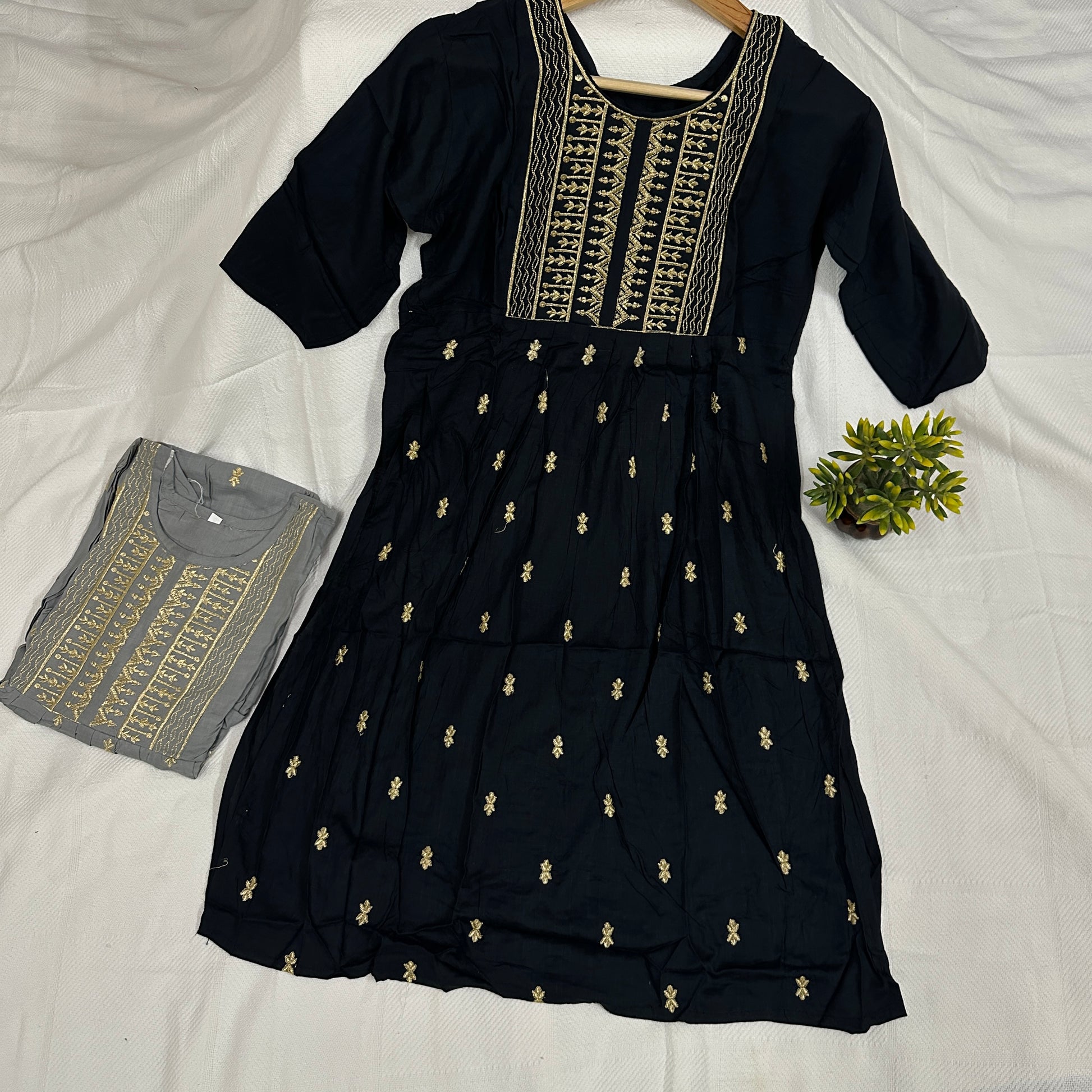 Cupro Rayon Kurti with thread work