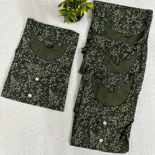 Heavy Rayon Kurti in Bottle Green Color