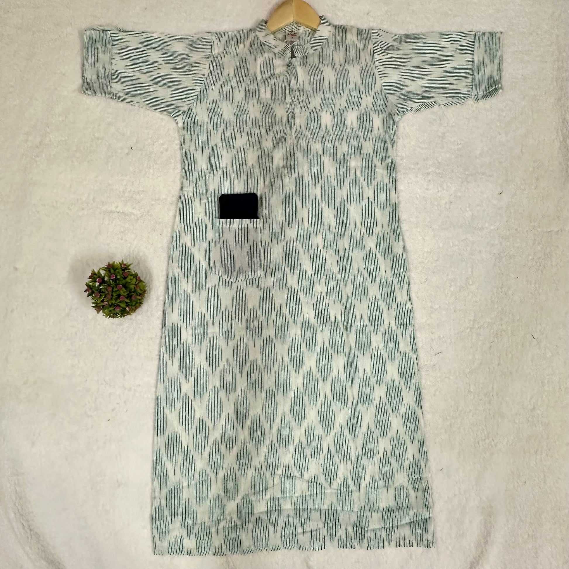 Minted Mirage Ikkat Kurti with Pocket