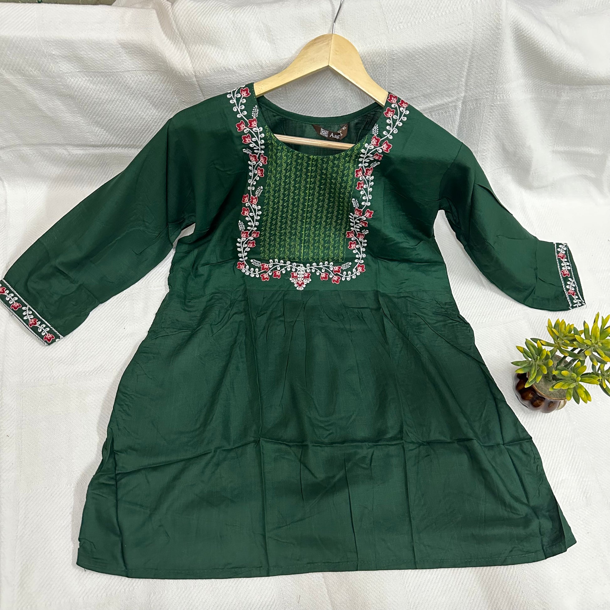 Threadwork Short Kurti.